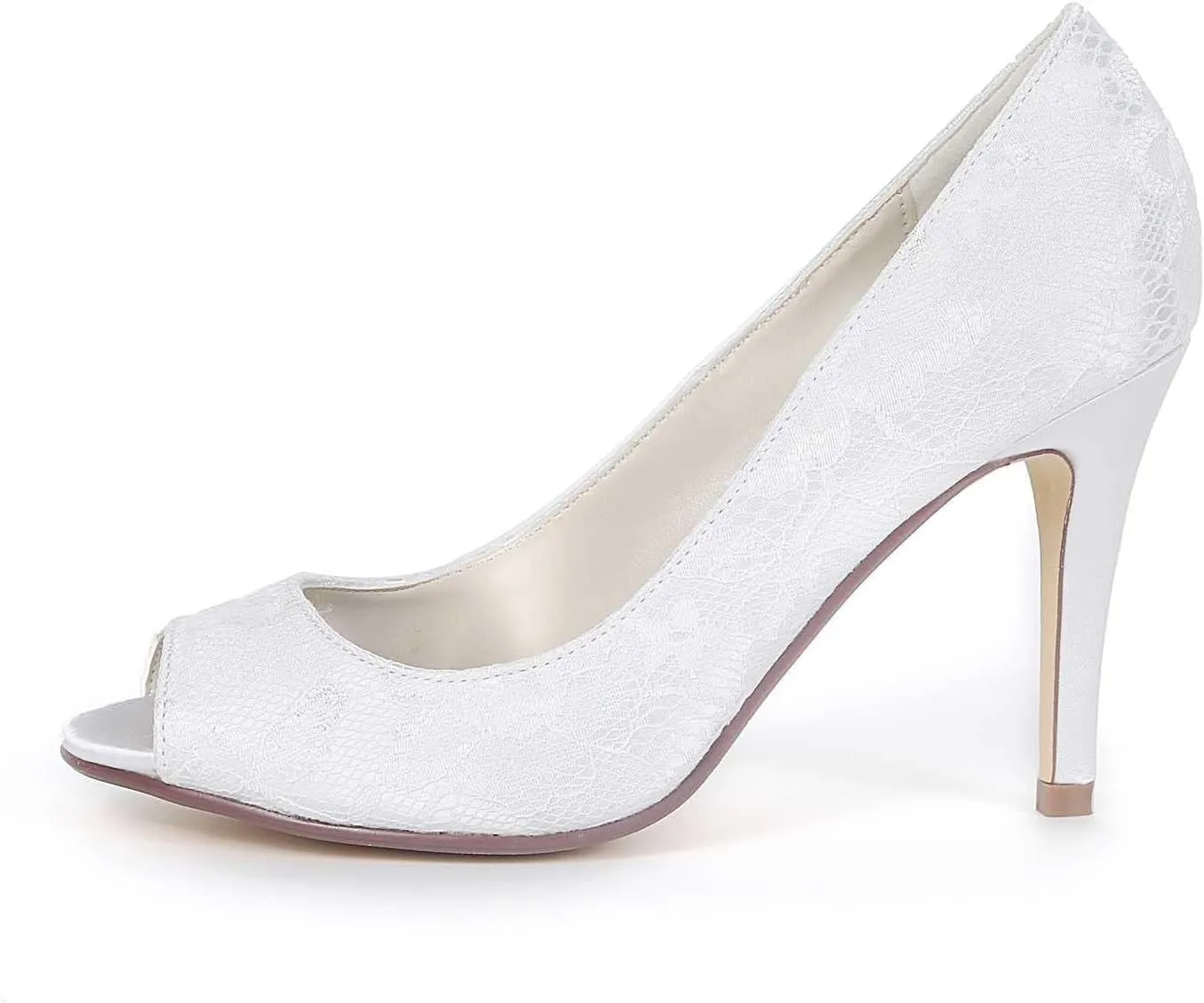 Heel Dress Sandals Open Toe Satin Lace Kitten Heels Wedding Bridal Homecoming Shoes for Women Bride Bridesmaid Ladies