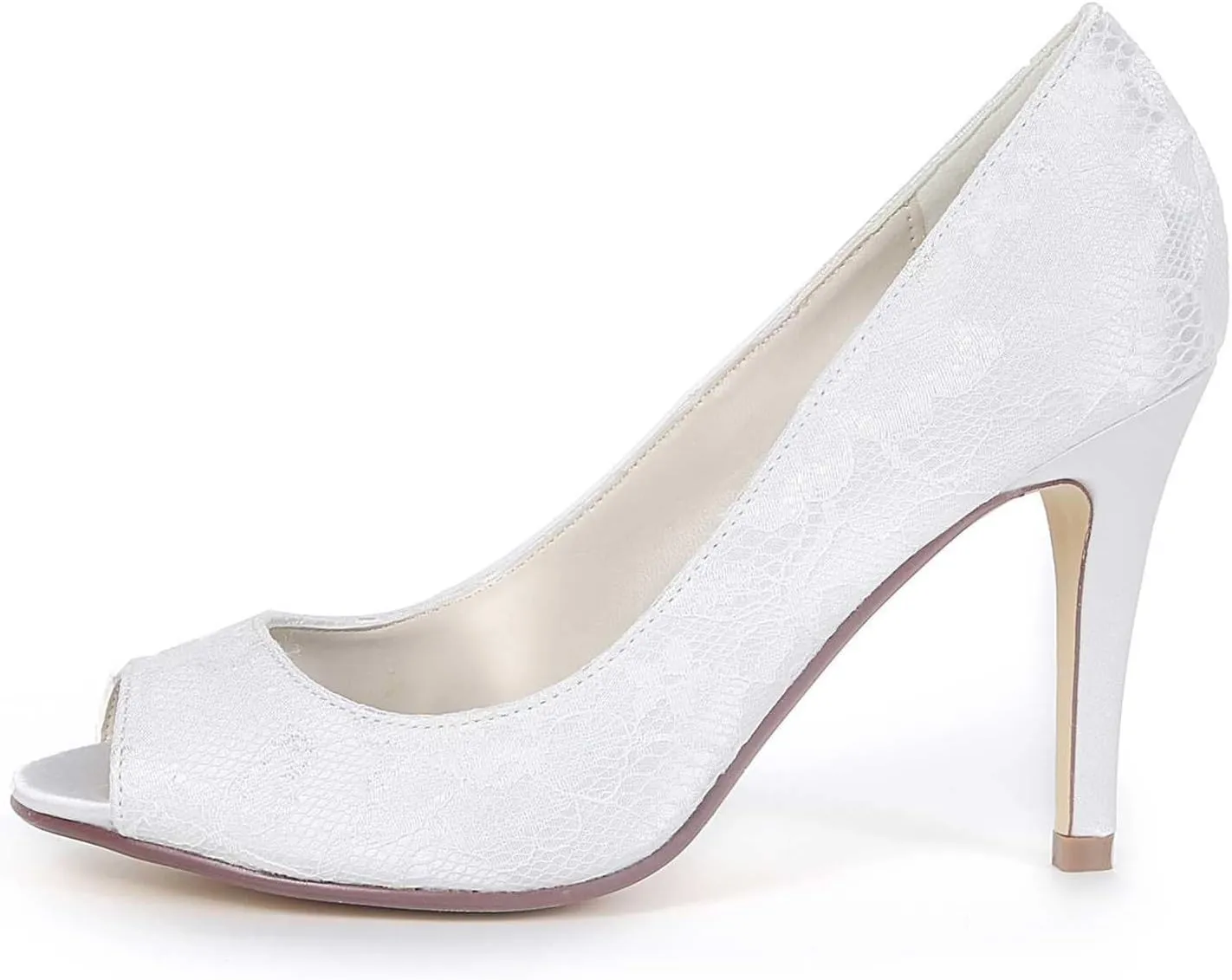 Heel Dress Sandals Open Toe Satin Lace Kitten Heels Wedding Bridal Homecoming Shoes for Women Bride Bridesmaid Ladies