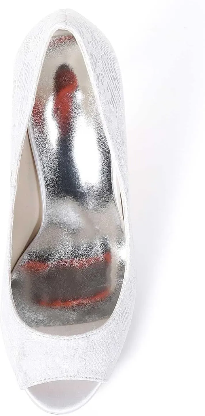 Heel Dress Sandals Open Toe Satin Lace Kitten Heels Wedding Bridal Homecoming Shoes for Women Bride Bridesmaid Ladies