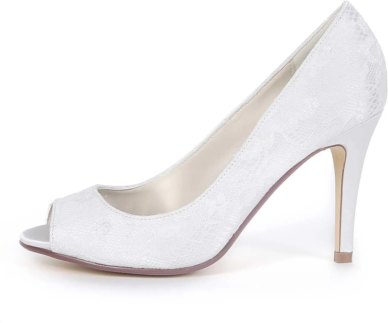 Heel Dress Sandals Open Toe Satin Lace Kitten Heels Wedding Bridal Homecoming Shoes for Women Bride Bridesmaid Ladies