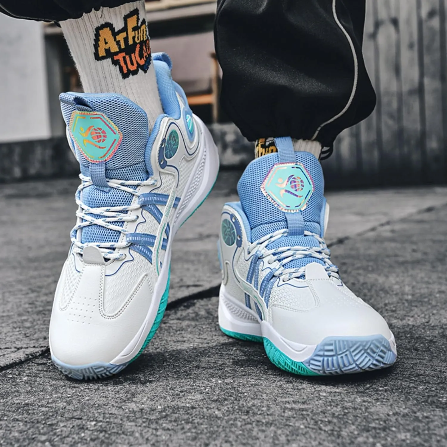 High Top Basketball Shoes for Women Lightweight Breathable Mesh Non Slip Outdoor Cushioning Workout Tennis Athletic Sneakers