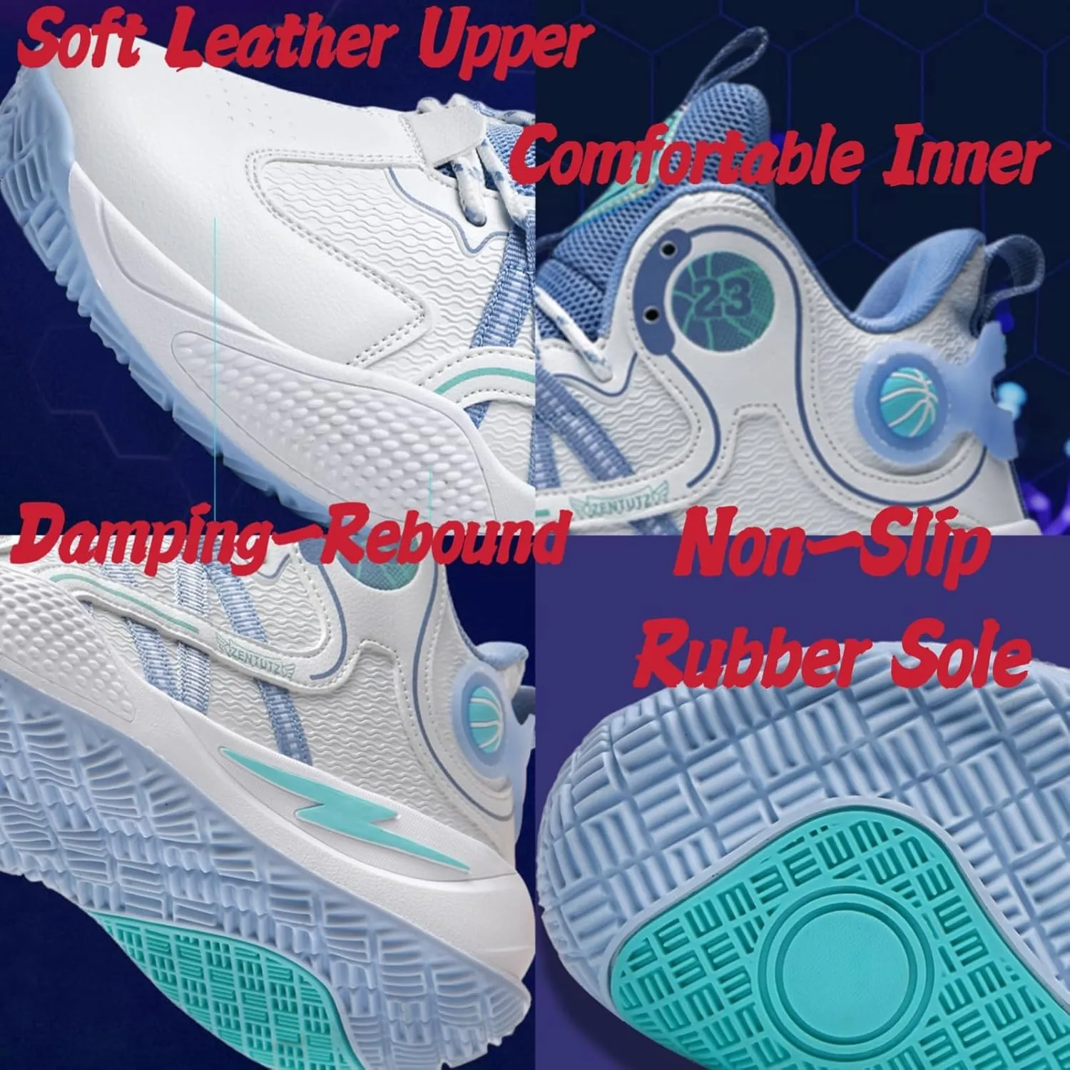 High Top Basketball Shoes for Women Lightweight Breathable Mesh Non Slip Outdoor Cushioning Workout Tennis Athletic Sneakers
