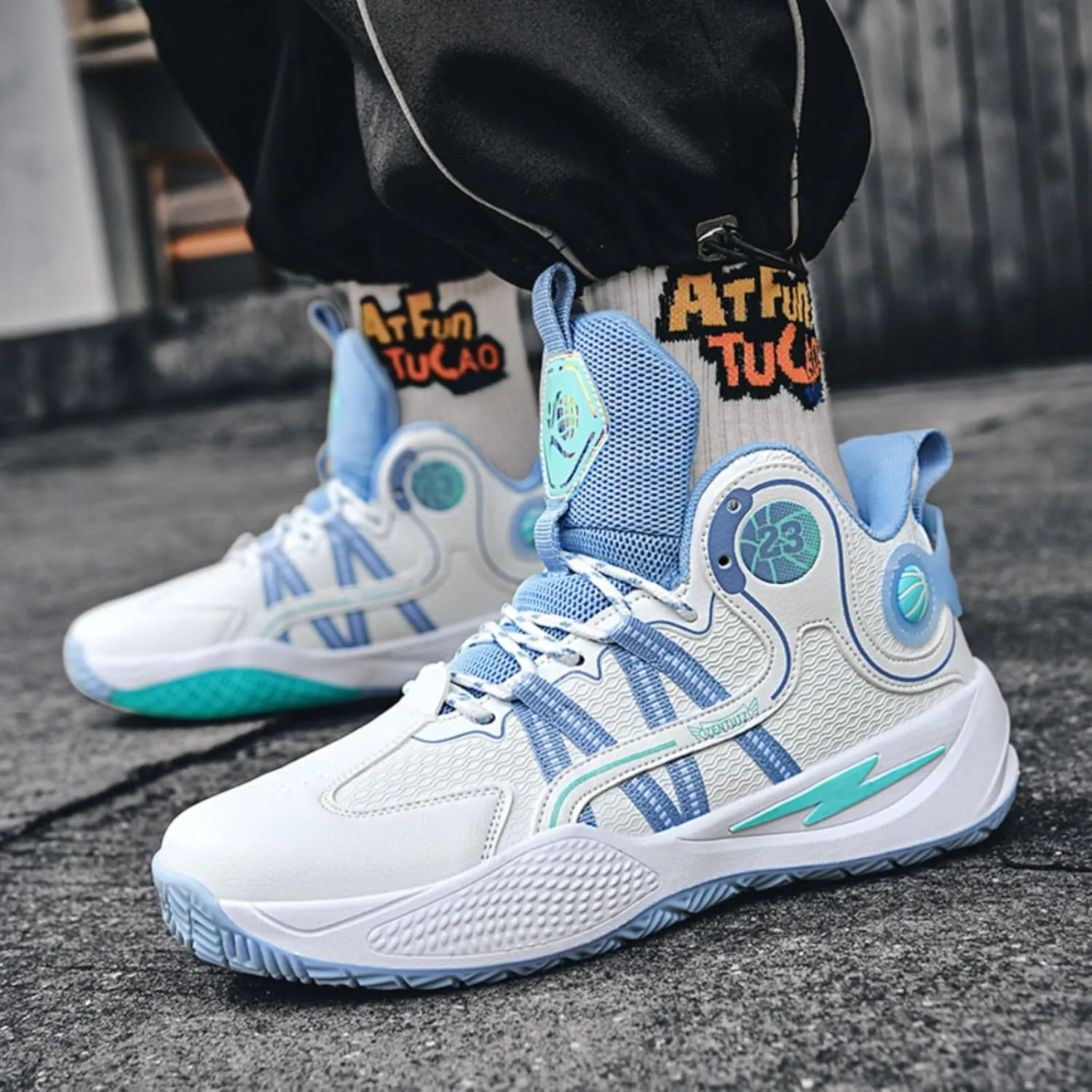 High Top Basketball Shoes for Women Lightweight Breathable Mesh Non Slip Outdoor Cushioning Workout Tennis Athletic Sneakers