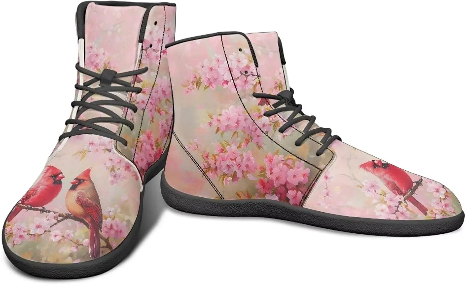 High Top Bird Pattern Ultra-Light Barefoot Shoes Men Wide Toe Box Boots Zero-Drop Running Sneaker