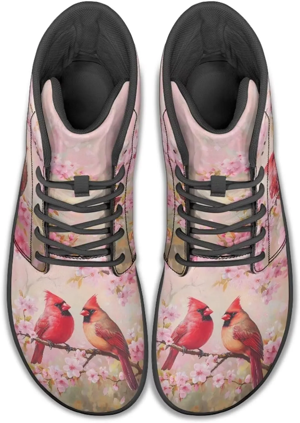 High Top Bird Pattern Ultra-Light Barefoot Shoes Men Wide Toe Box Boots Zero-Drop Running Sneaker
