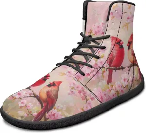 High Top Bird Pattern Ultra-Light Barefoot Shoes Men Wide Toe Box Boots Zero-Drop Running Sneaker