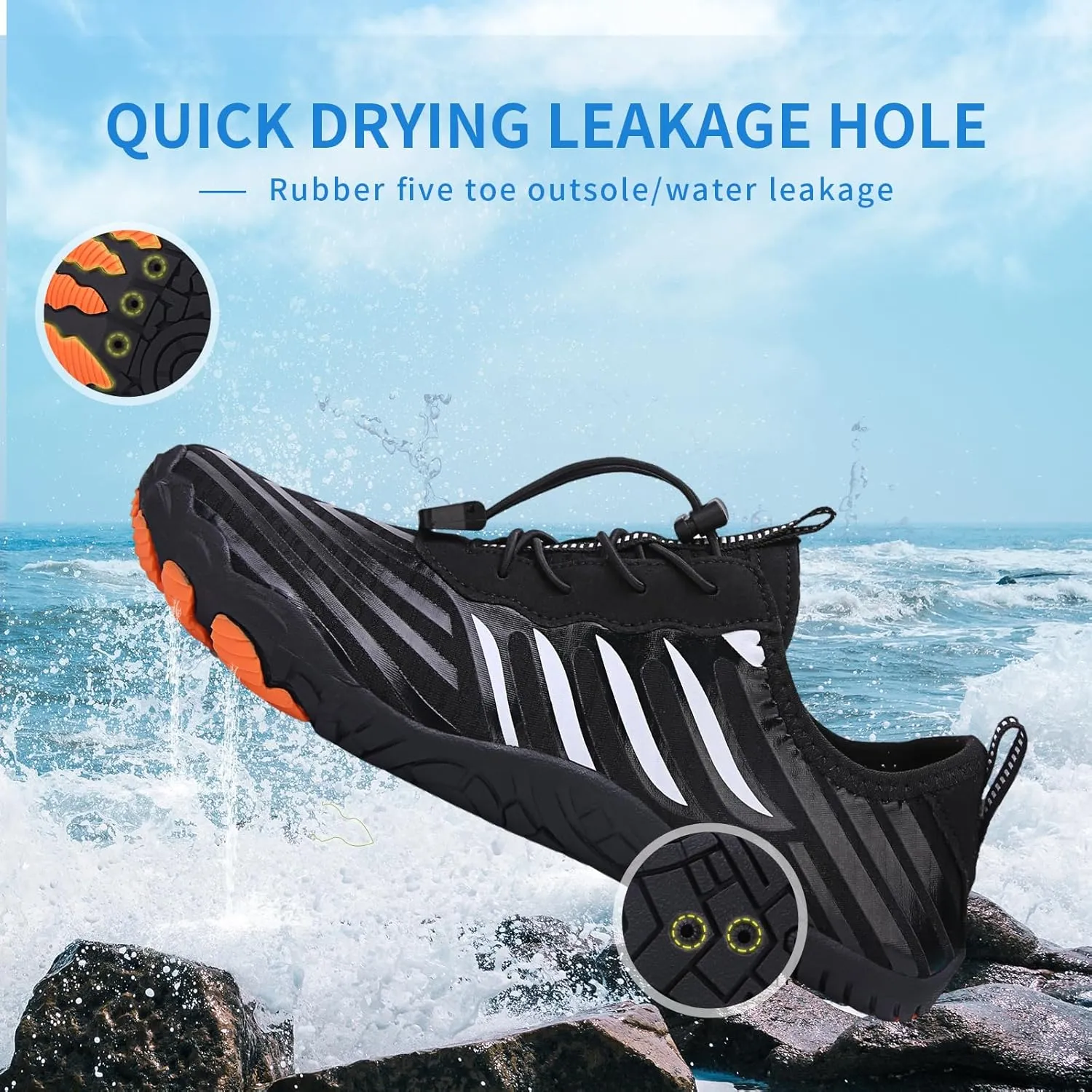 Hike Barefoot Shoes for Women Men - Quick Dry Wide Toe Box Beach Swim Athletic Sports Shoes, Non-Slip Hike Yoga Lightweight Footwear Aqua Hiking Walking Kayaking Diving Surfing