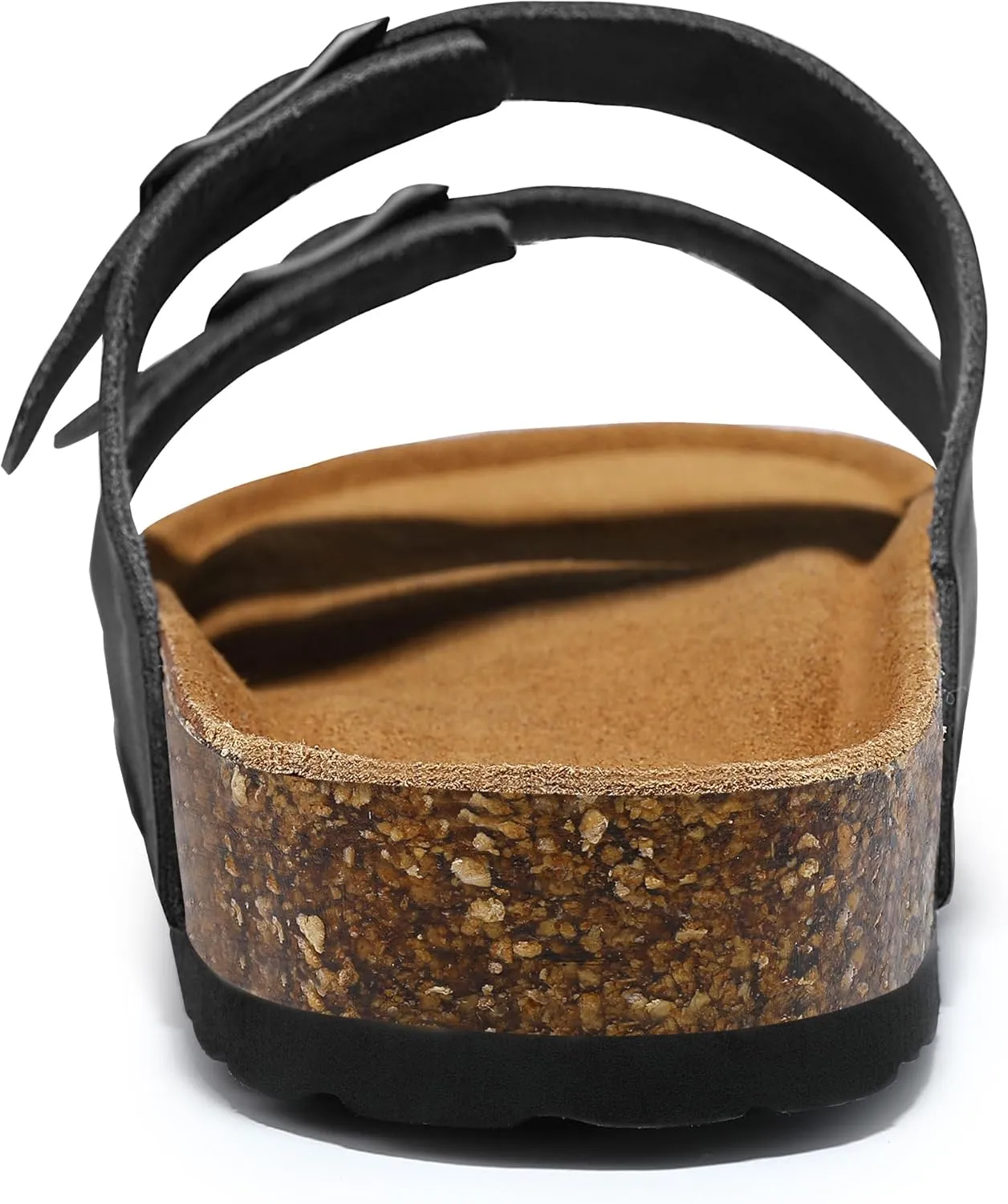 HOMETRUE Mens Sandals Cork Footed Flat Mens Slides Sandals Adjustable Buckle Straps Durable Sandals for Men