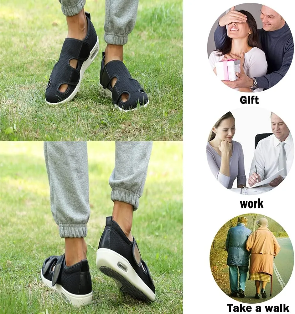 JBTNBX Women's Diabetic Shoe Walking Shoes Extra Wide Widths Adjustable Sneakers for Elderly Edema Swollen Feet