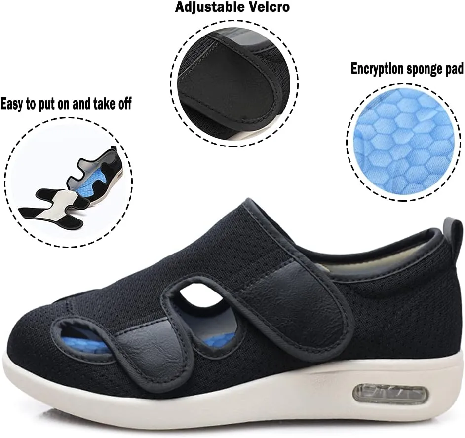 JBTNBX Women's Diabetic Shoe Walking Shoes Extra Wide Widths Adjustable Sneakers for Elderly Edema Swollen Feet