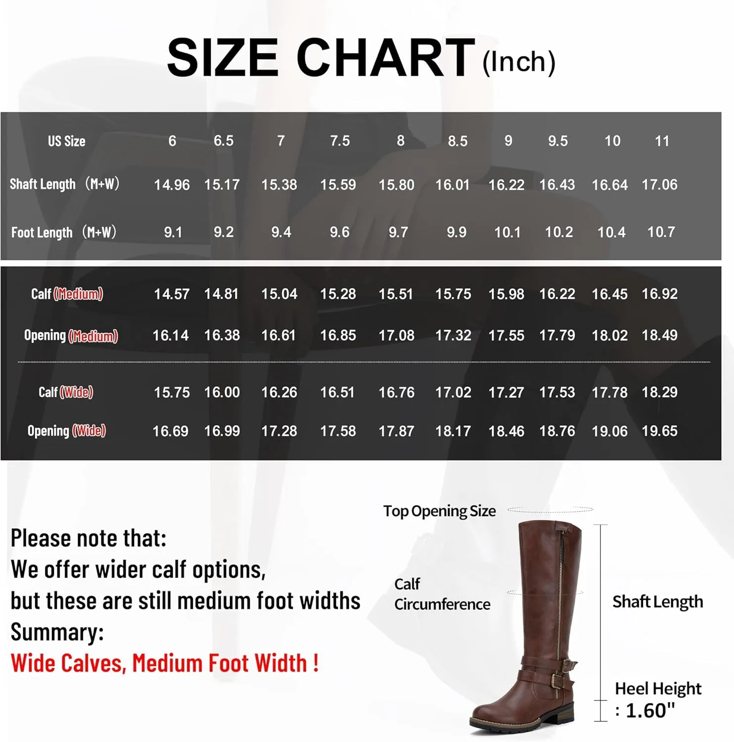 Jeossy 9660 Knee High Boots for Women, Classic Tall Riding Boots Low Heel with Inside Zipper Works and Outside Zip Decorative