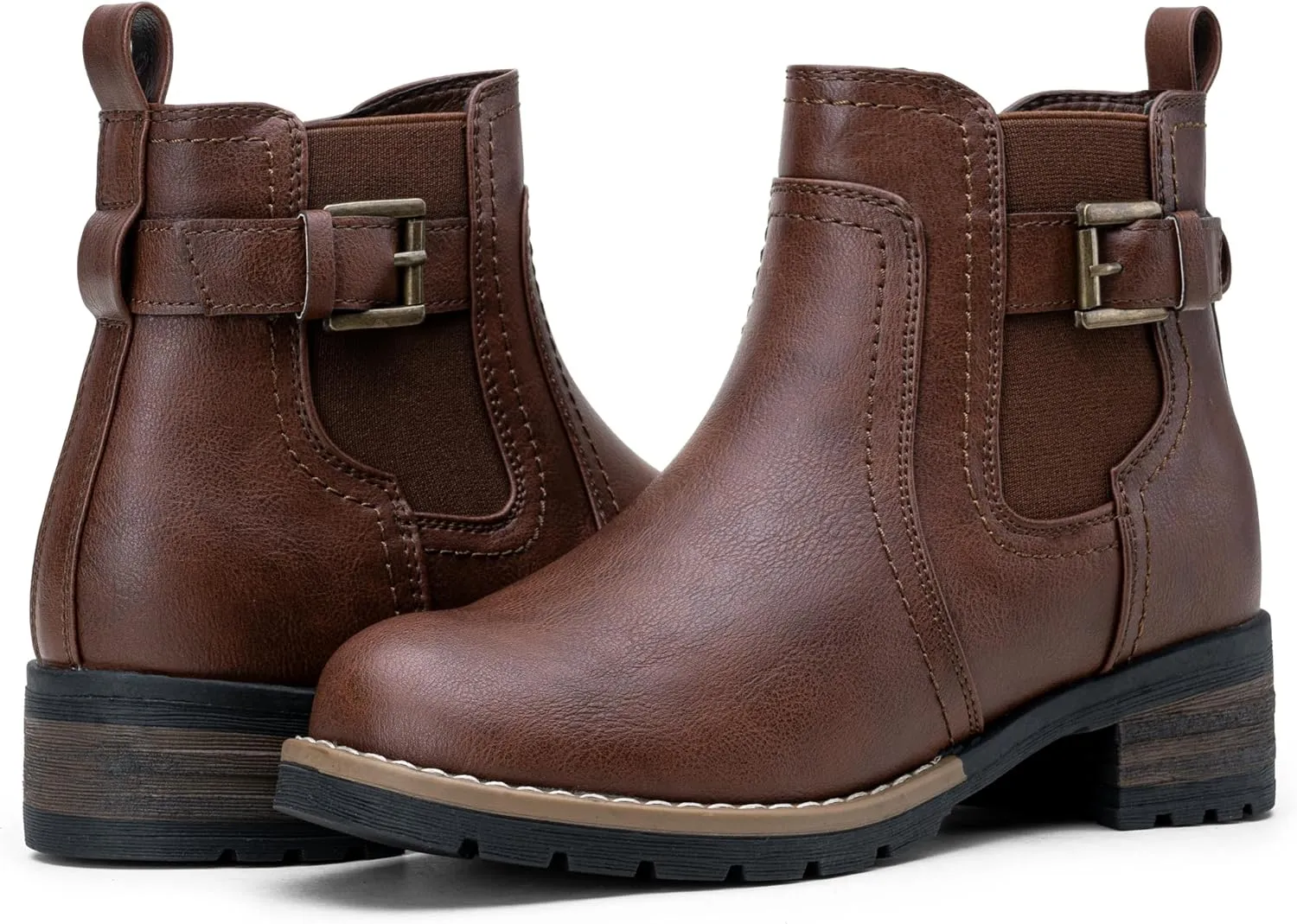 Jeossy Women's 9006 Ankle Boots Short Chelsea Booties for Women Low Heel with Zip