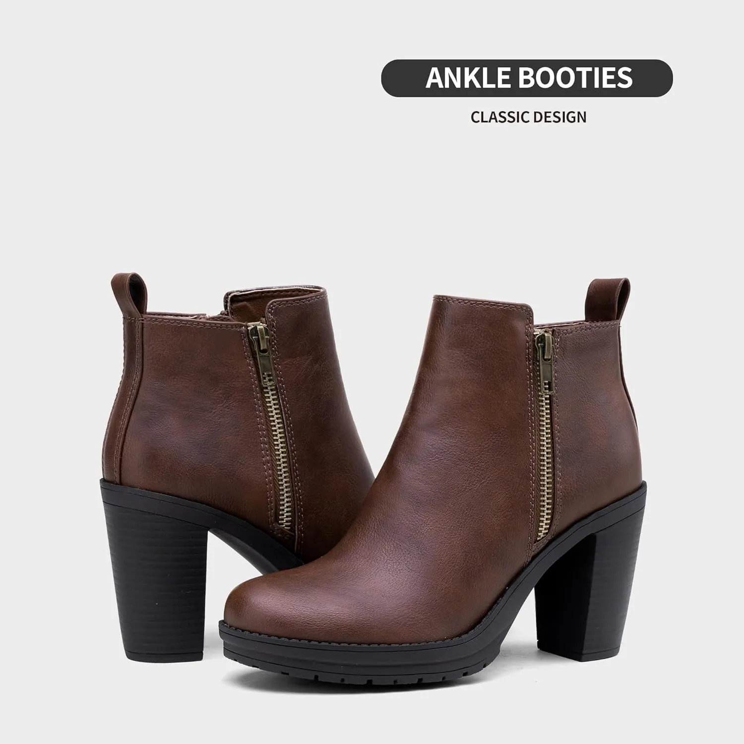 Jeossy Women's 9676 Ankle Booties Platform Chunky Heel Boots