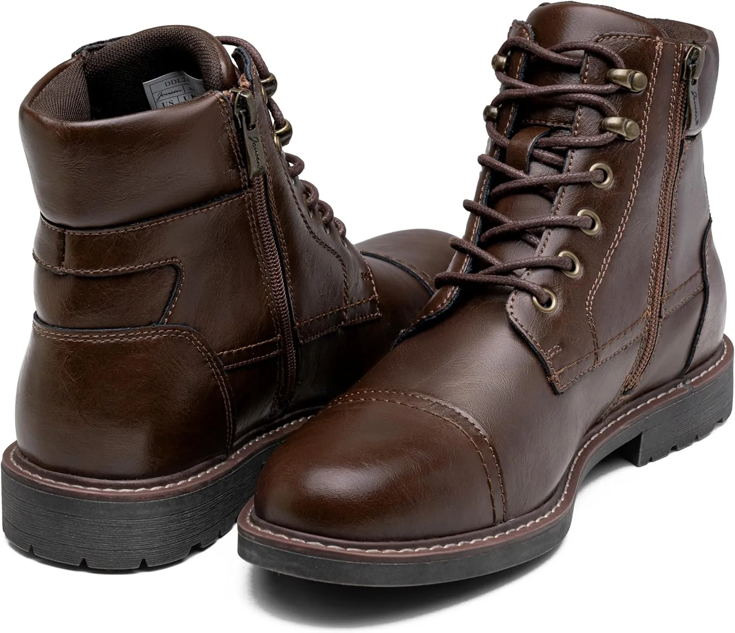 Jousen Mens Boots Leahter Retro Dress Boots for Men Cap Toe Boots for Men