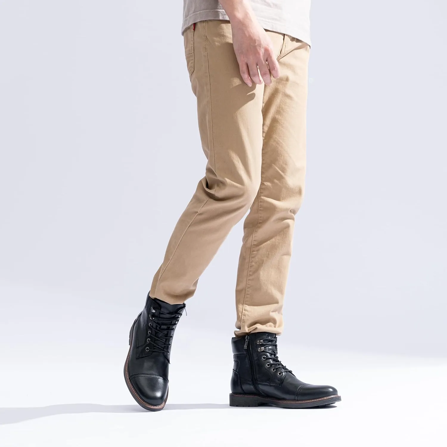 Jousen Mens Boots Leahter Retro Dress Boots for Men Cap Toe Boots for Men