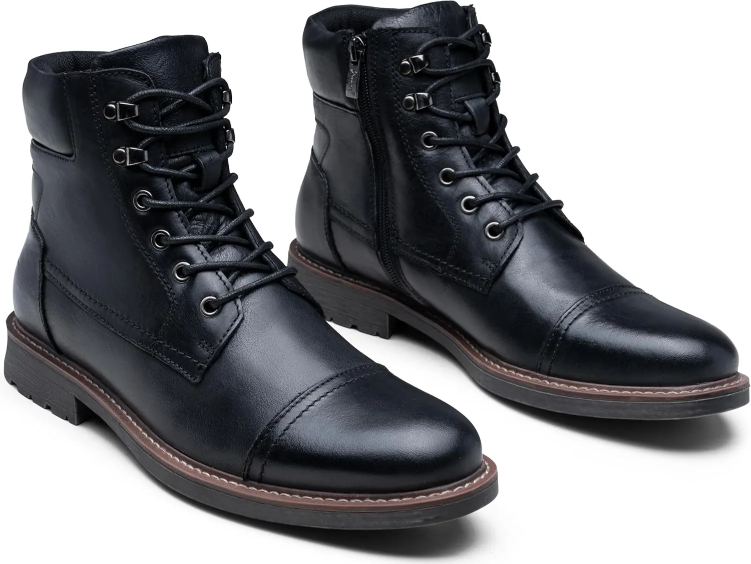 Jousen Mens Boots Leahter Retro Dress Boots for Men Cap Toe Boots for Men