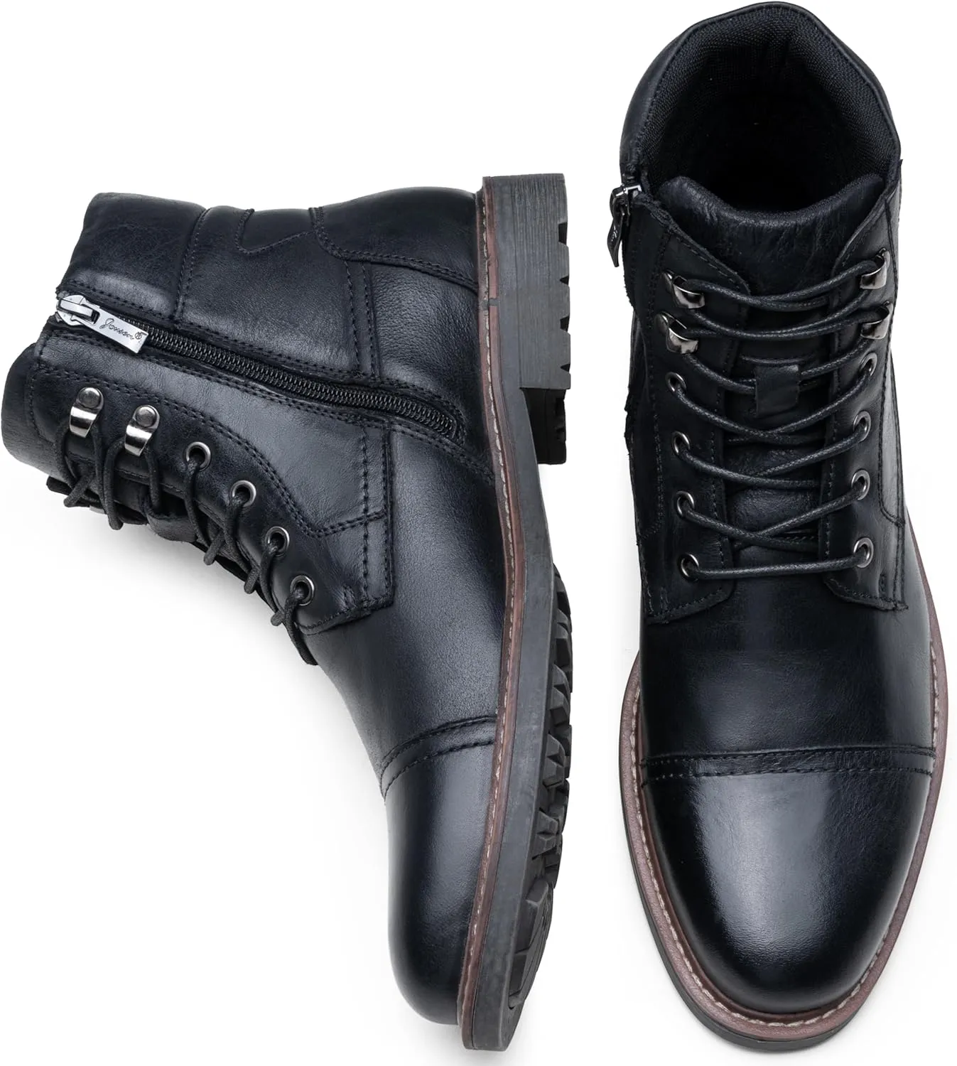 Jousen Mens Boots Leahter Retro Dress Boots for Men Cap Toe Boots for Men