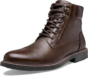 Jousen Mens Boots Leahter Retro Dress Boots for Men Cap Toe Boots for Men