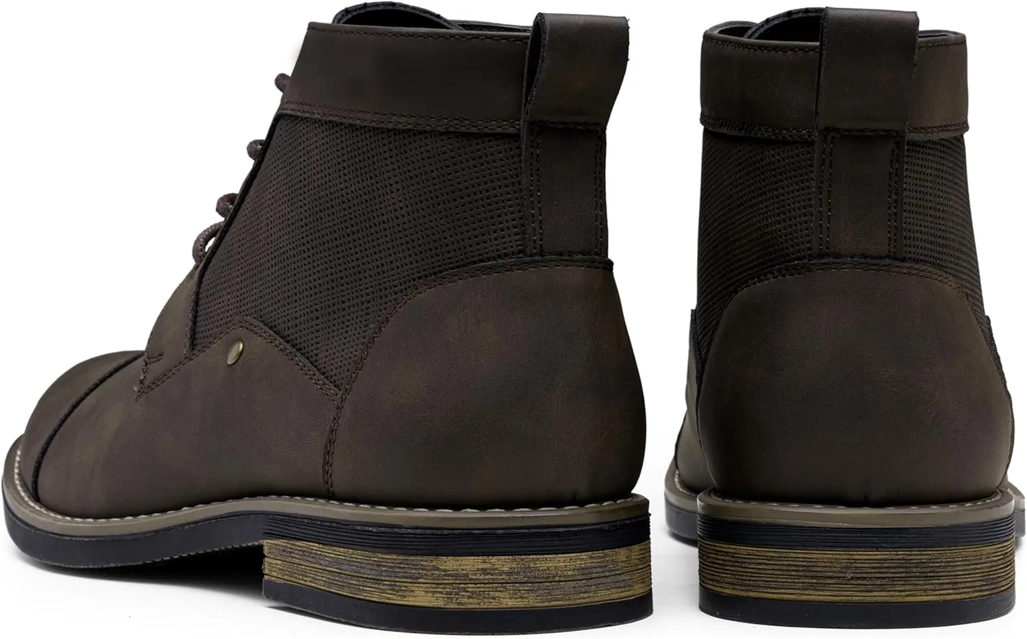 Jousen Mens Boots Retro Casual Boots for Men Cap Toe Boots for Men