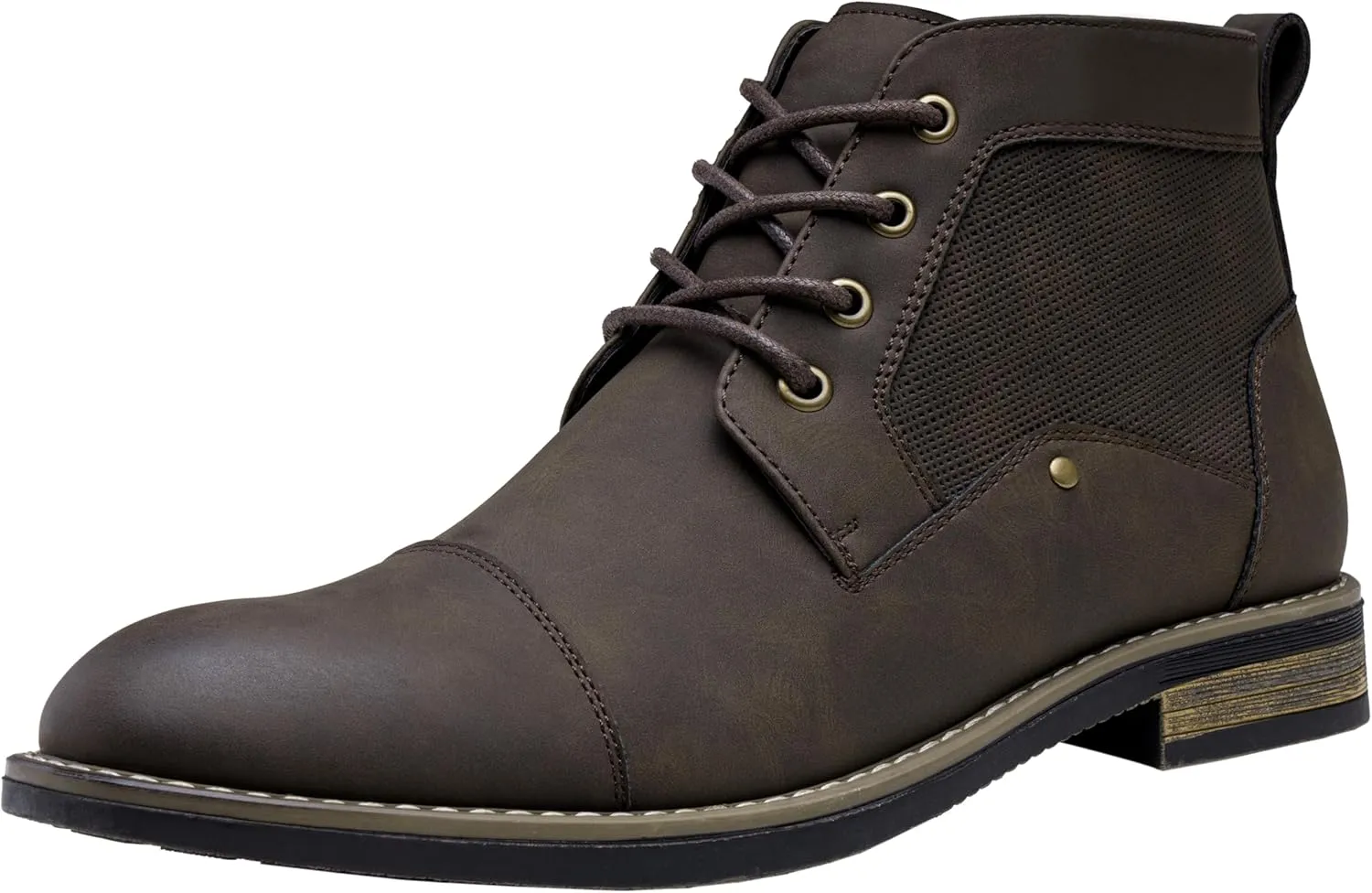Jousen Mens Boots Retro Casual Boots for Men Cap Toe Boots for Men
