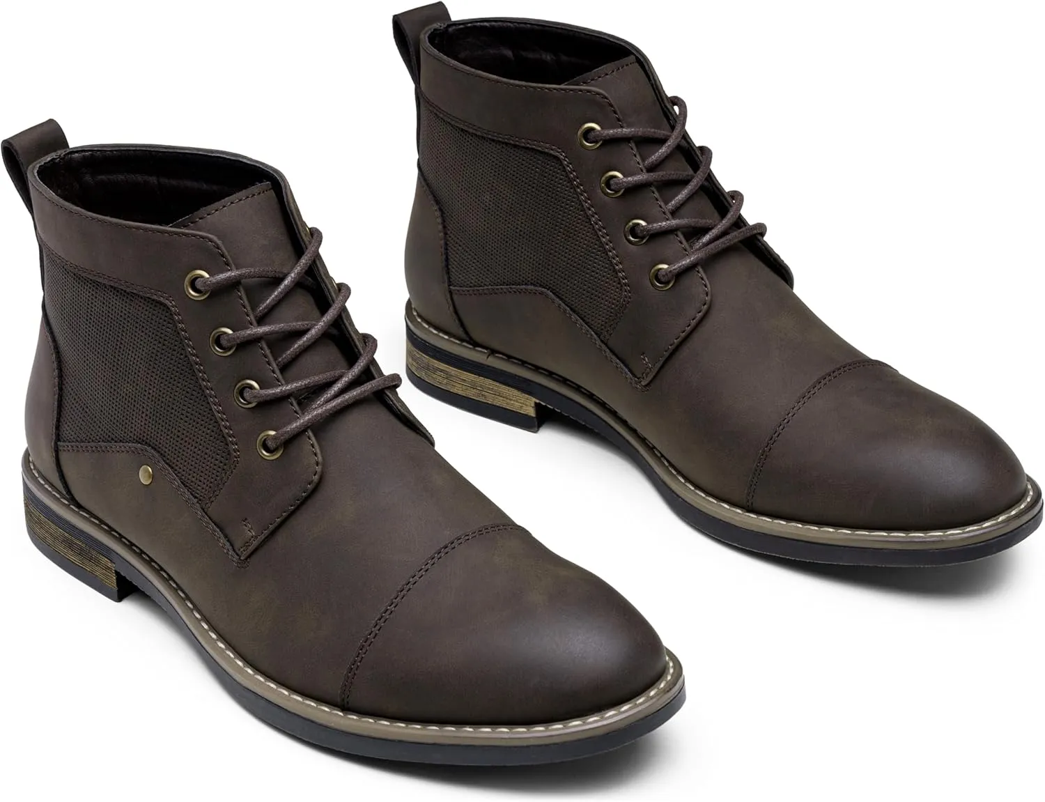 Jousen Mens Boots Retro Casual Boots for Men Cap Toe Boots for Men