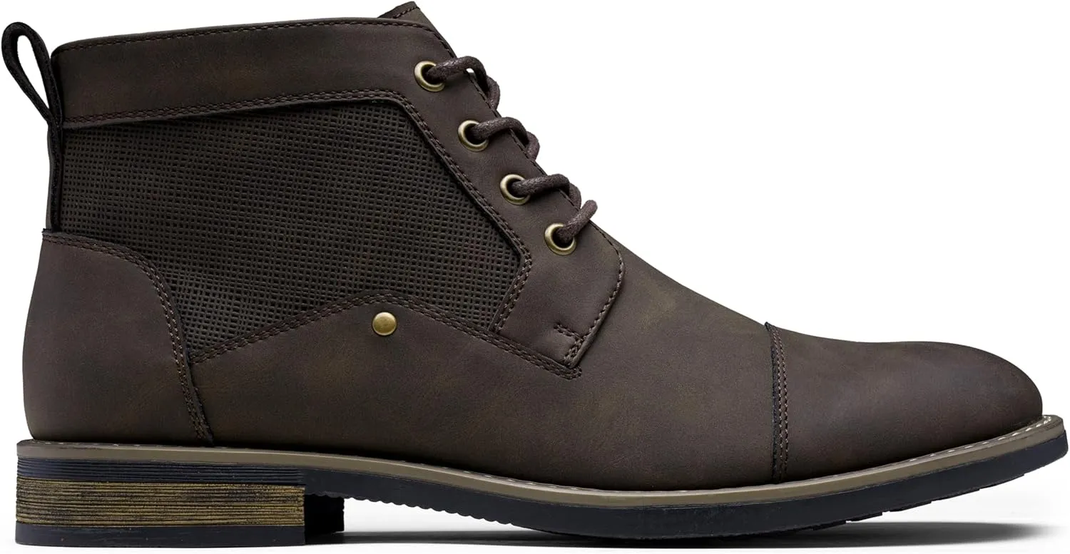 Jousen Mens Boots Retro Casual Boots for Men Cap Toe Boots for Men