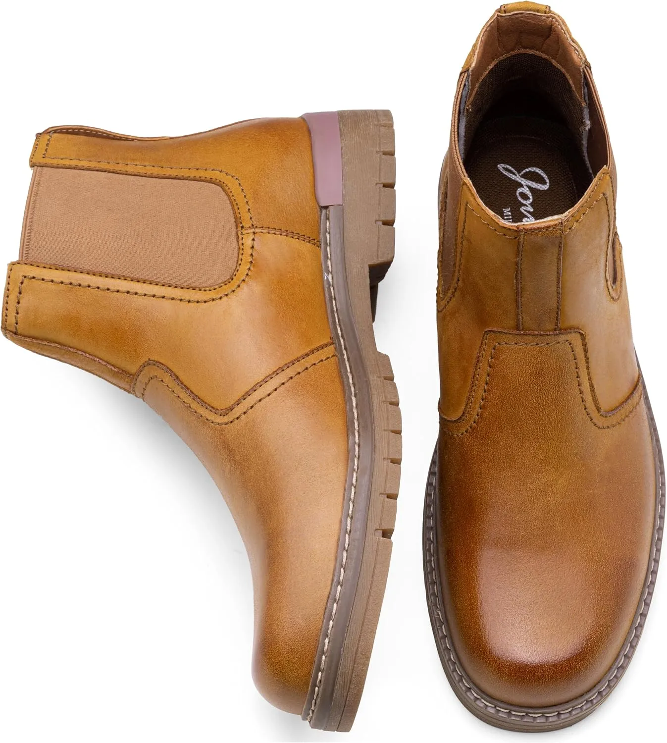 Jousen Mens Boots Retro Chelsea Boots Mens Casual Slip On Boots for Men