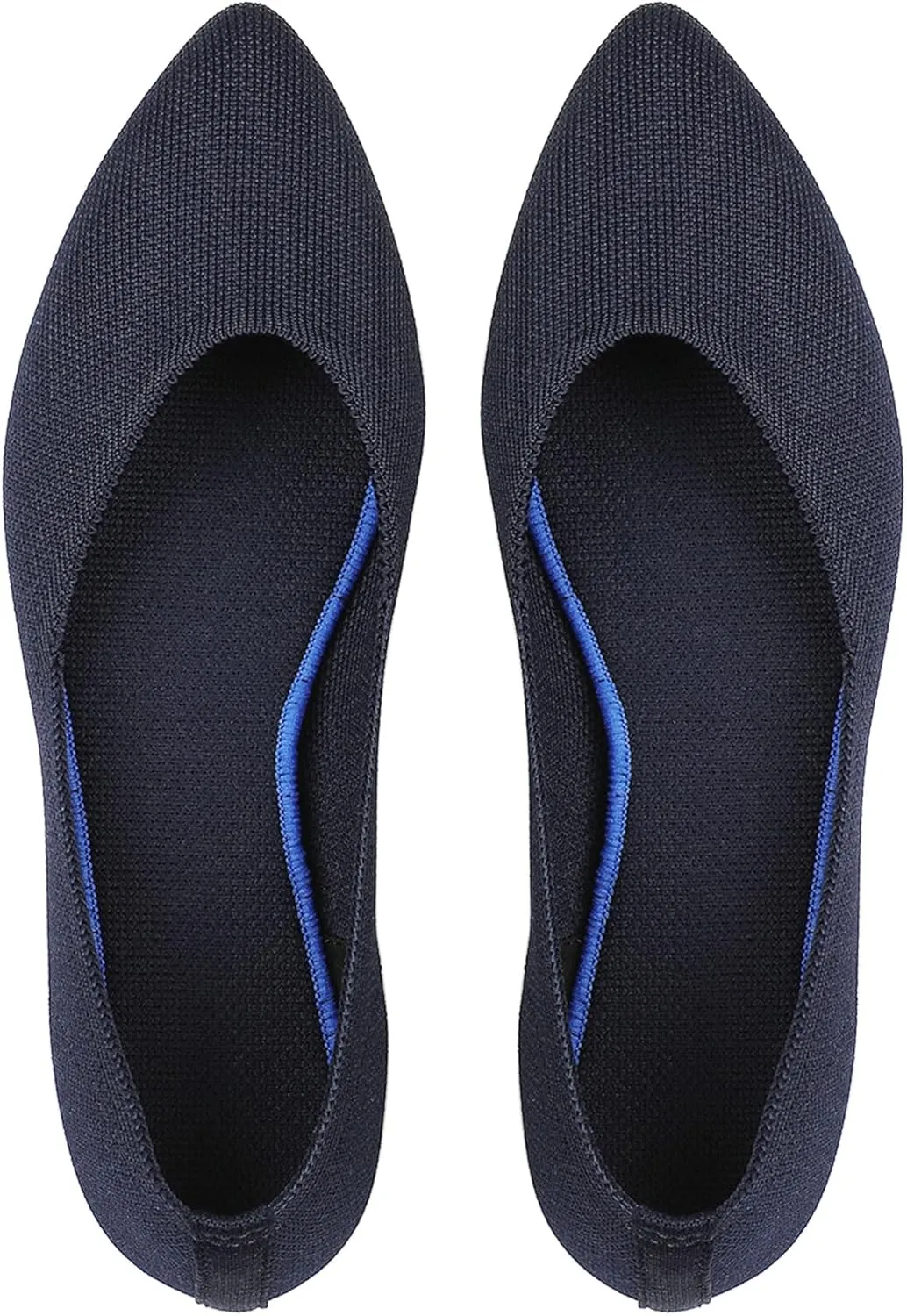KBZone Women's Knit Ballet Flats Fashion Pointed Toe Walking Shoes Casual Slip-on Ballet Shoes