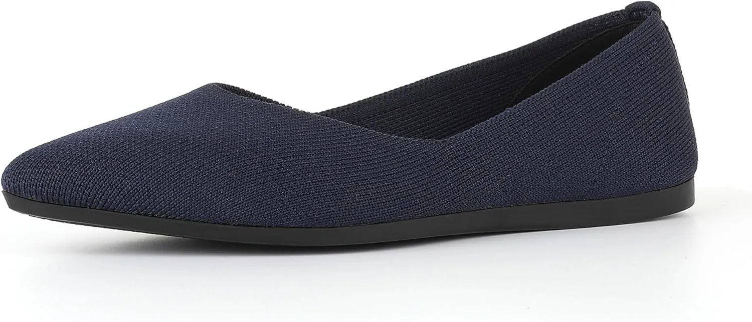 KBZone Women's Knit Ballet Flats Fashion Pointed Toe Walking Shoes Casual Slip-on Ballet Shoes