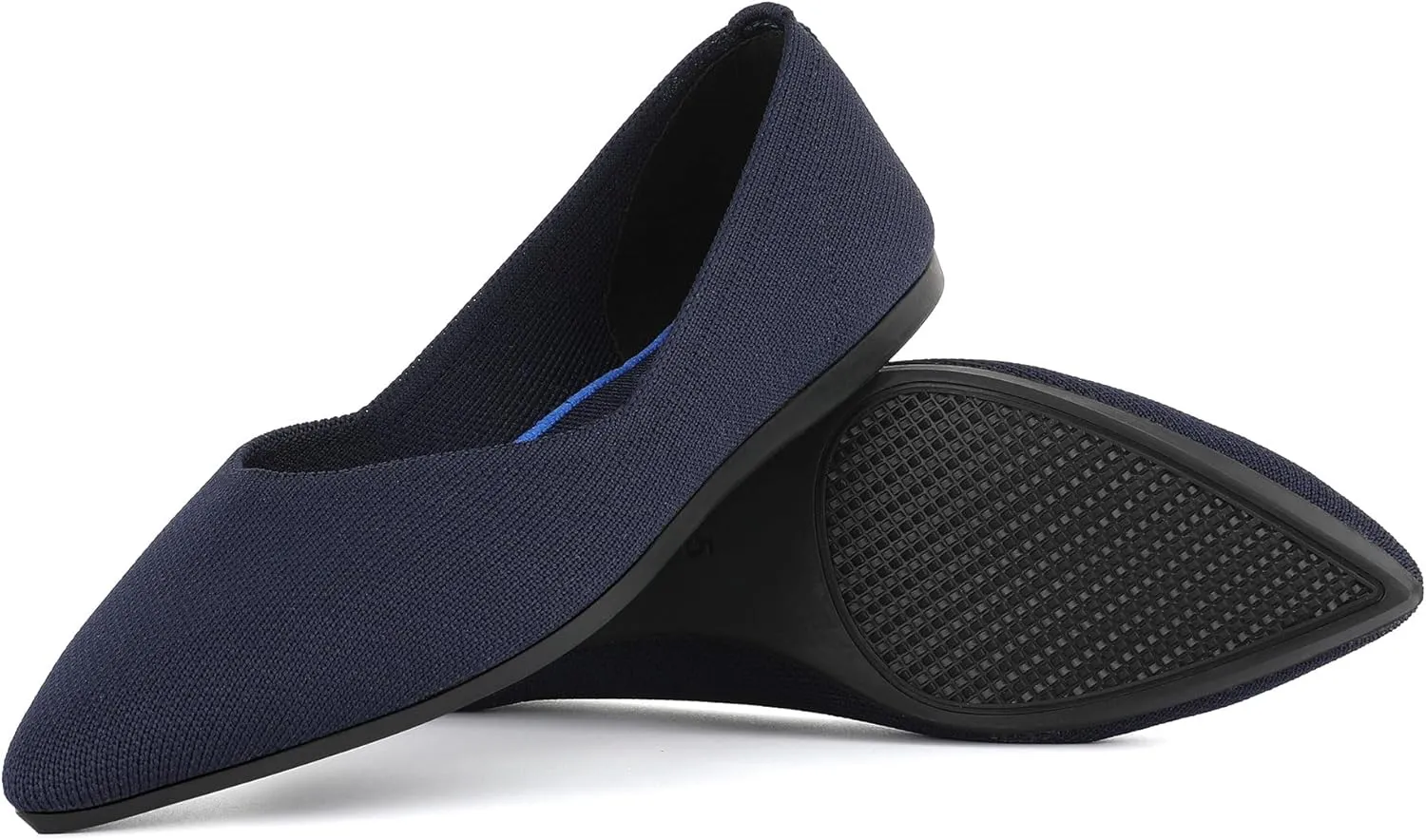 KBZone Women's Knit Ballet Flats Fashion Pointed Toe Walking Shoes Casual Slip-on Ballet Shoes