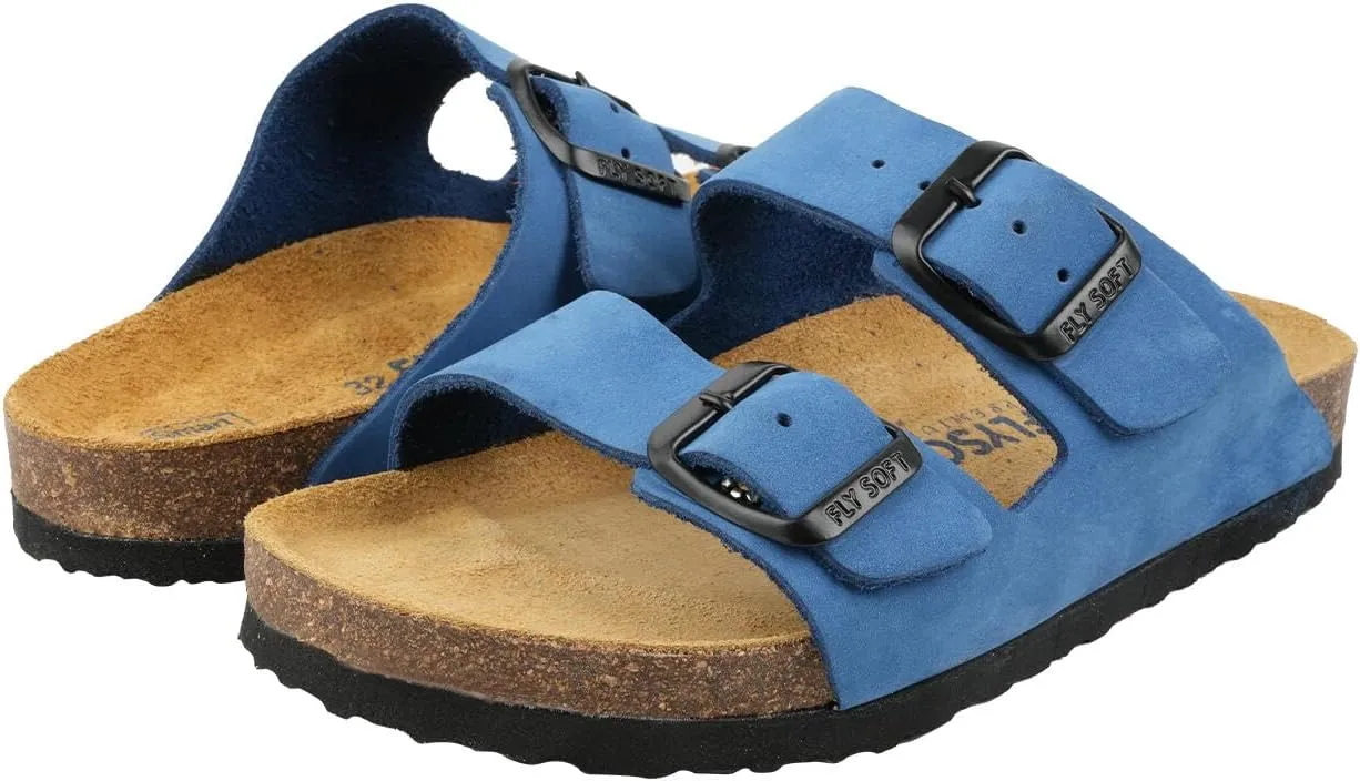 Kids' 100% Genuine Leather Sandals - Comfortable Smart Foam Footbed, Adjustable Straps, Durable Non-Slip Sole and Stylish
