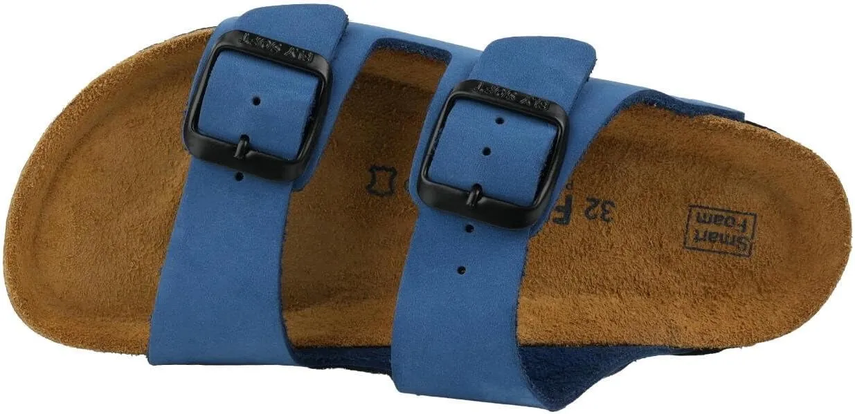 Kids' 100% Genuine Leather Sandals - Comfortable Smart Foam Footbed, Adjustable Straps, Durable Non-Slip Sole and Stylish