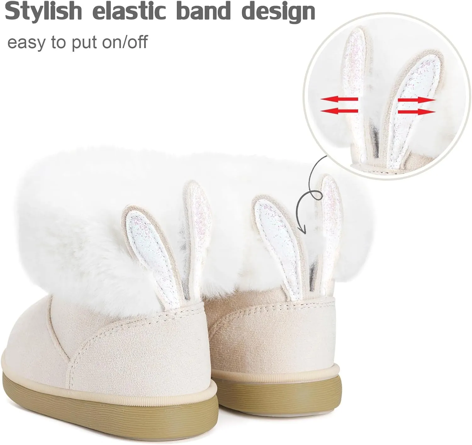 KVbabby Girls Winter Snow Boots - Toddler Kids Warm Fur Lined Princess Ankle Boots Non-Slip