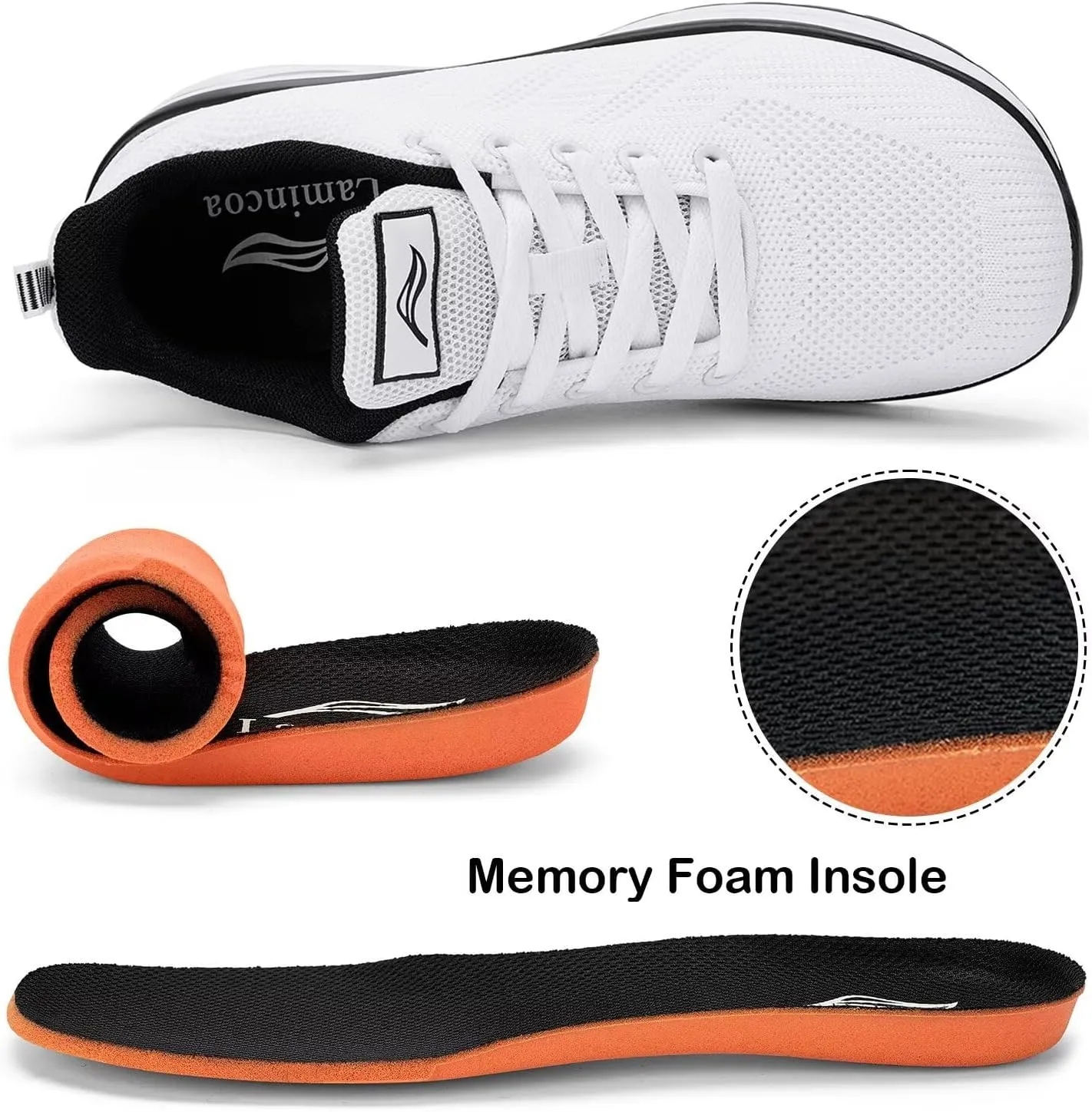 Lamincoa Women's Wide Toe Box Sneakers Wide Road Running Shoes Athletic Tennis Shoes for Women