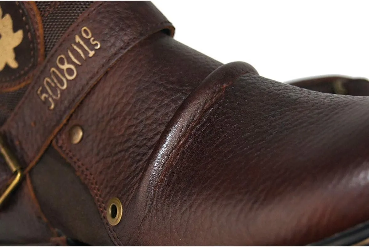 Leather Casual Motorcycle Combat Hiking Dress Ankle Boots for Men with Side Zipper