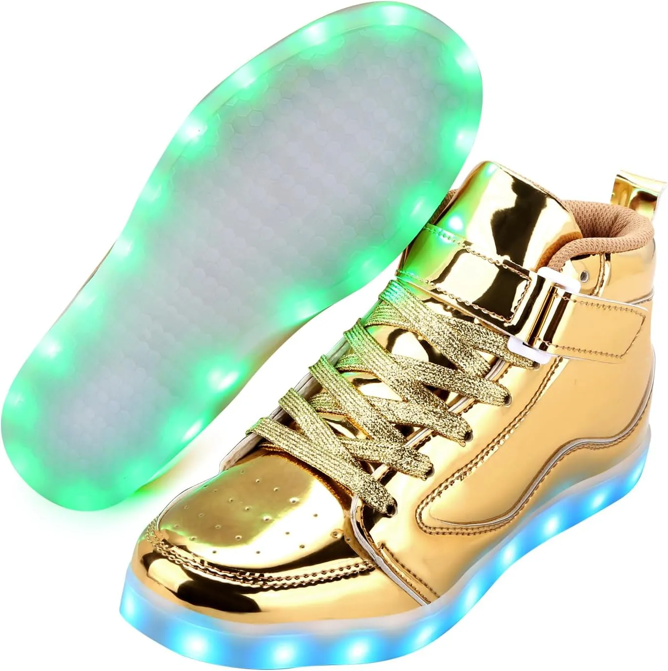 LED Shoes - Men's & Women's Light Up High Top Sneakers, USB Charging, Glow in The Dark for Dancing Party Festivals