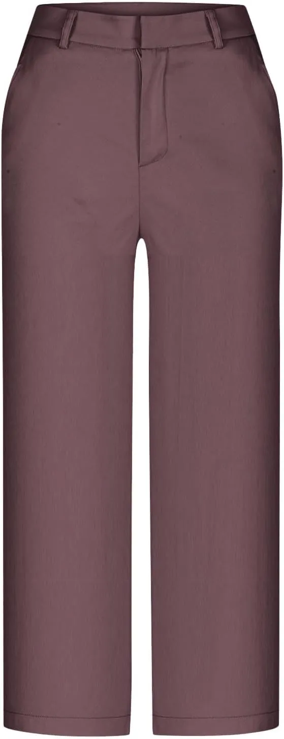 LEMONONSTORE Women Office Work Dressy Capris High Waist Ankle-Length Pants Casual Straight-Leg Trousers Loose Summer Shorts