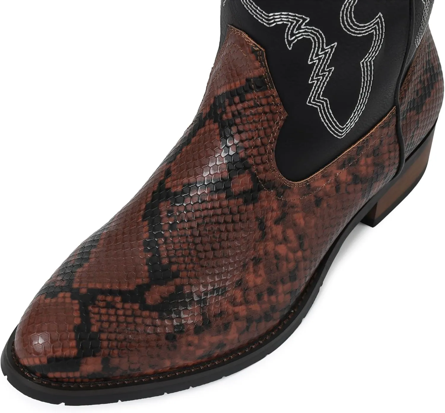Lyrisiphy Cowboy Boots for Men Pointed Toe Pull On Boots Embroidered Western Boots Leather Boots Waterproof Work Boots Durable Safety Boots Stylish Boots Mens Boots Casual