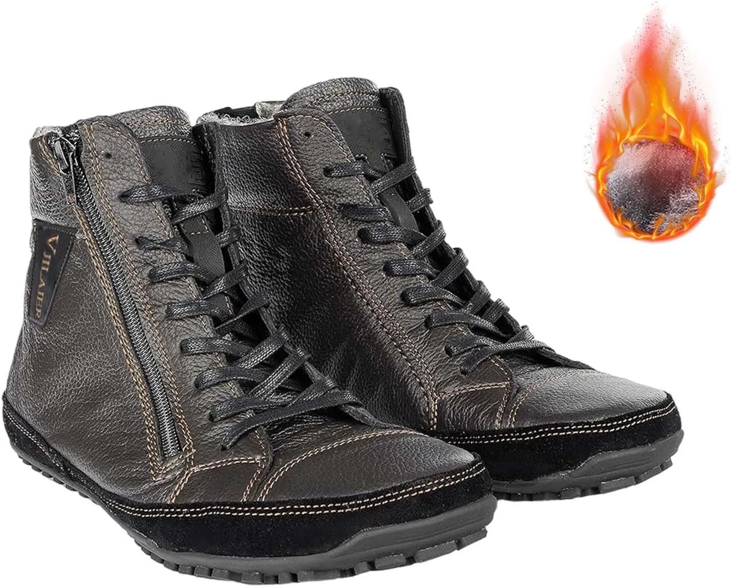 Magic Shoes Alaskan Mens, Barefoot Winter Boots Women, Non-Slip Hiking Footwear With Fleece Lined, Comfort Warm Work Boots Grounded Shoes Zero Drop Booties for Walking Fishing Trekking