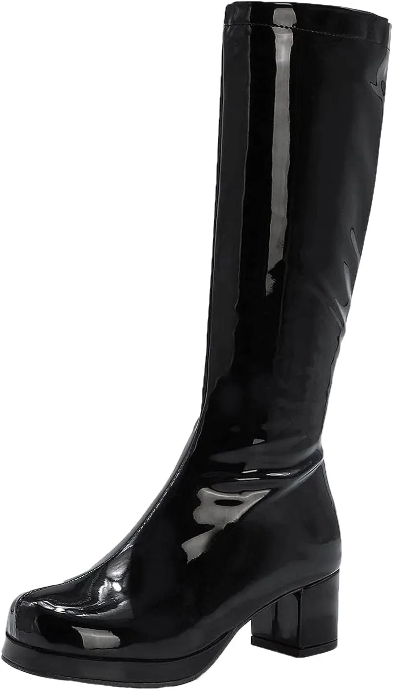 MeiLuSi Womens Knee High Boots Gogo Boots Fashion Side Zipper Glitter Winter Boots