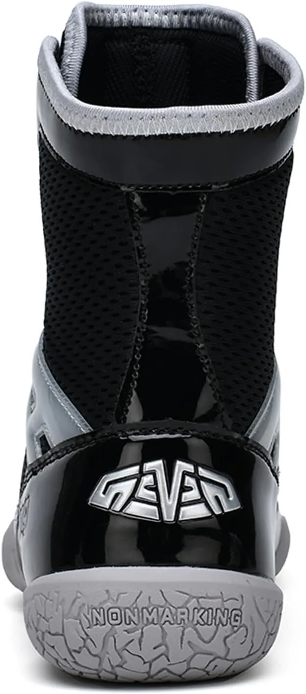 Men Women Wrestling Shoes, High Top Fighting Training Footwear Non-Slip Lightweight Powerlifting Bodybuilding Fitness Boots