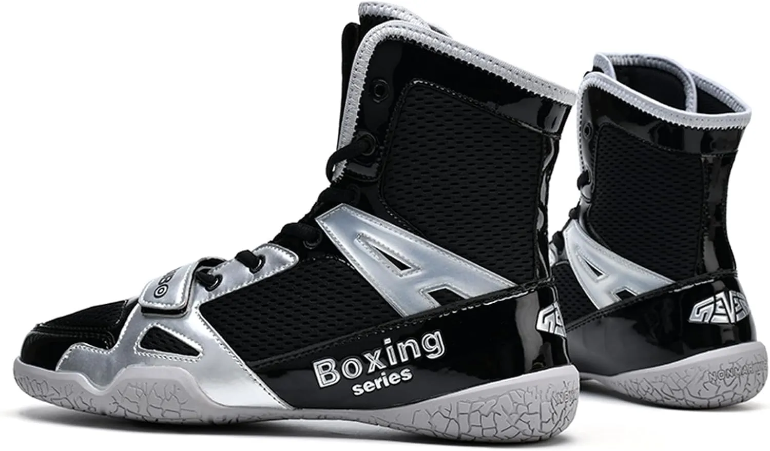 Men Women Wrestling Shoes, High Top Fighting Training Footwear Non-Slip Lightweight Powerlifting Bodybuilding Fitness Boots