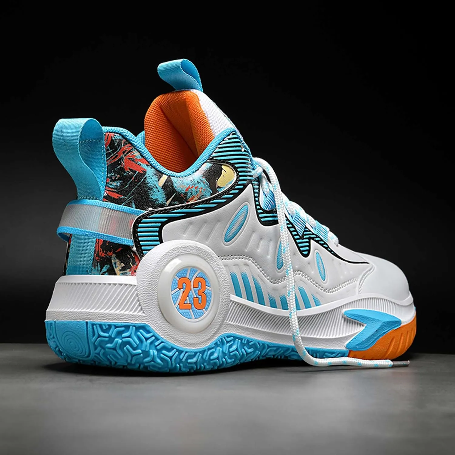 Mens and Womens Lace Up Mid Top Basketball Sneakers Non Slip Rubber Sole Running Shoes Wear Resistant Outdoor Hiking Shoes Lightweight Carrying Casual Walking Shoes Badminton Sneakers