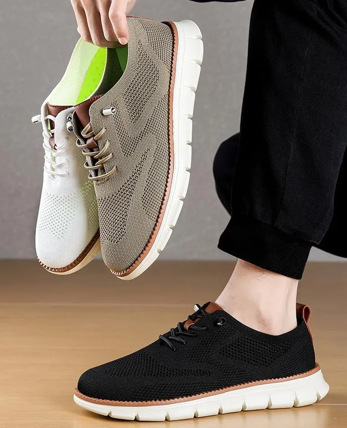 Men's Breeze Oxford Shoes,Casual Breathable Mesh Sneakers,Soft Sole Work Business Walking Shoes