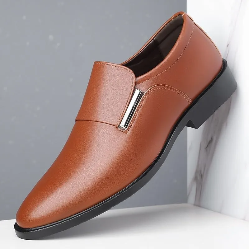 Men's Comfortable Dress Shoes Fashion Dress Shoes Pointed Toe Split Leather Men Casual Formal Loafers Business Wedding Oxfords Shoes Zapatillas de Hombre
