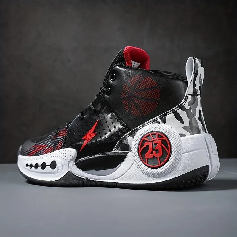 Men's Fashion Basketball Shoes – Lightweight, Breathable Lace-Up Sneakers with Non-Slip Sole for Indoor/Outdoor Play & Casual Wear