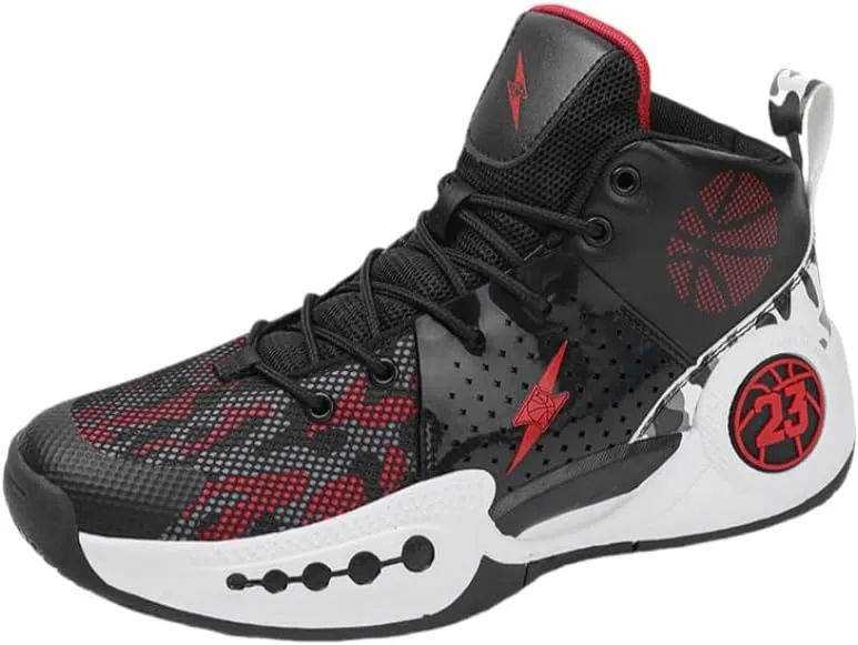 Men's Fashion Basketball Shoes – Lightweight, Breathable Lace-Up Sneakers with Non-Slip Sole for Indoor/Outdoor Play & Casual Wear