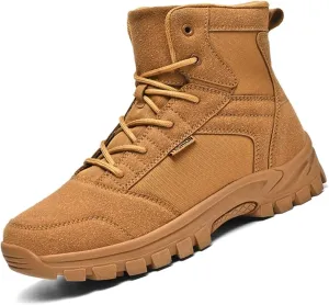Men's Fashion Lace-Up Breathable Military Boots Ankle Boots High Top Casual Work Outdoor Hiking Shoes Lightweight Shoes Trekking Boots for Men