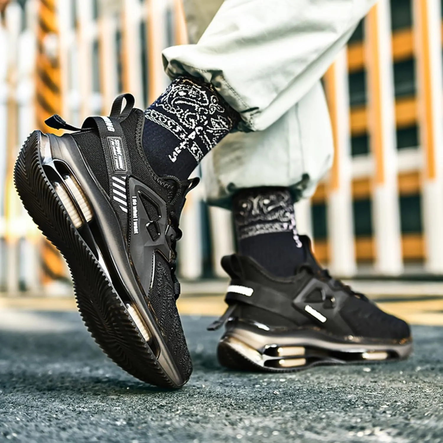 Men's High - end Walking, Double - air Cushion Running Shoes, Lightweight Workout Shoes, Breathable Mesh Fashion Casual Sneakers