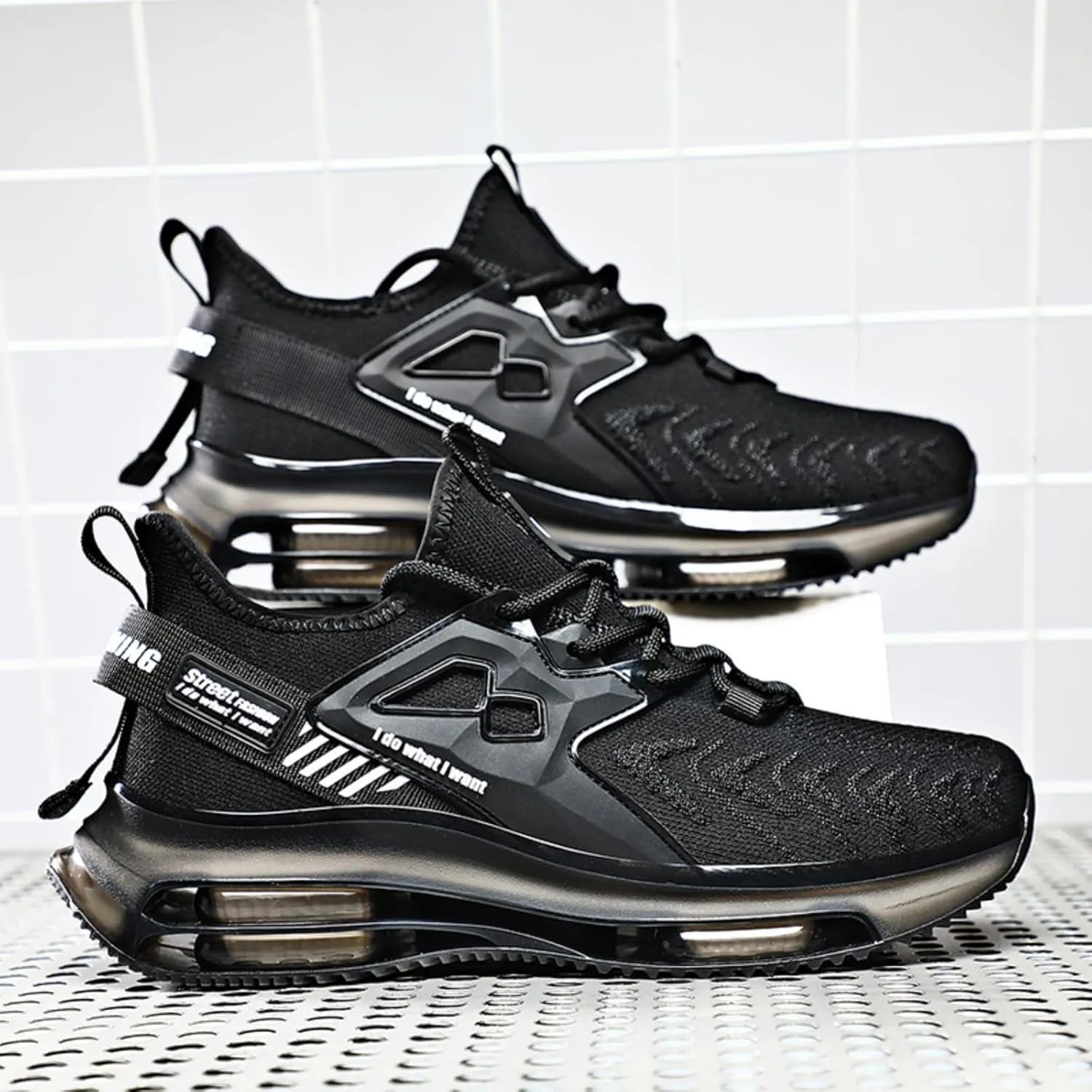 Men's High - end Walking, Double - air Cushion Running Shoes, Lightweight Workout Shoes, Breathable Mesh Fashion Casual Sneakers